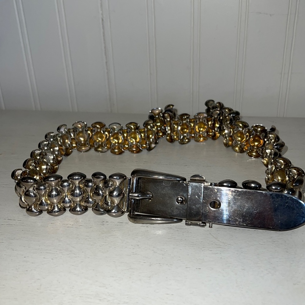 Rare Vintage Silver plate heavy link ladies belt 32”